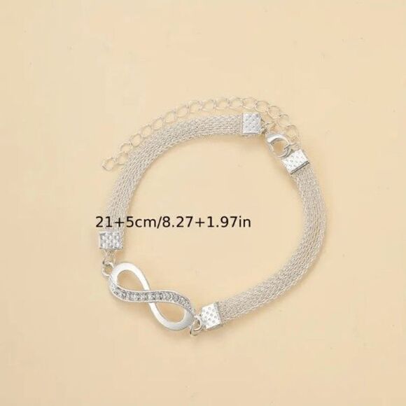 Infinity White Gold Diamond Anklet - Picture 3 of 4